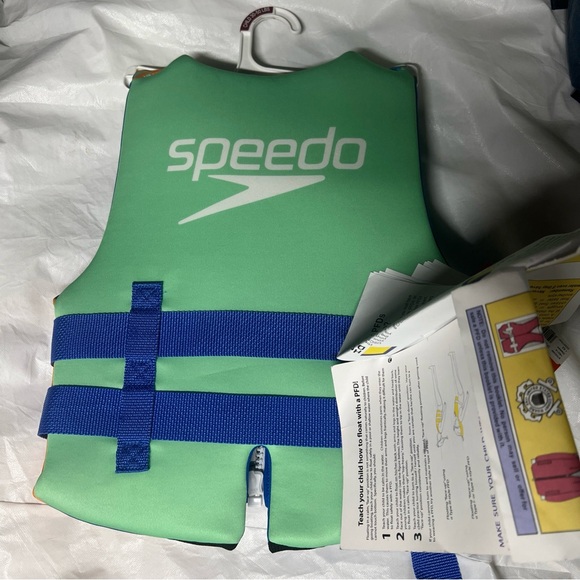 Youth Speedo Vibrant Blue and Orange Life Vest - Picture 2 of 2